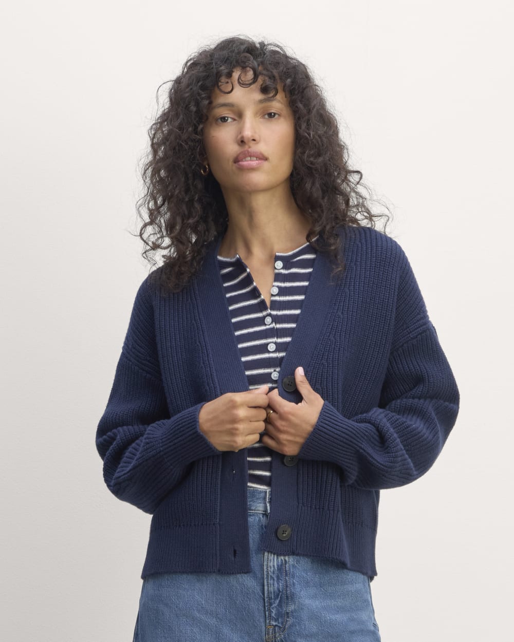 The Boxy Cardigan in Everyday Cotton | Navy – Everlane