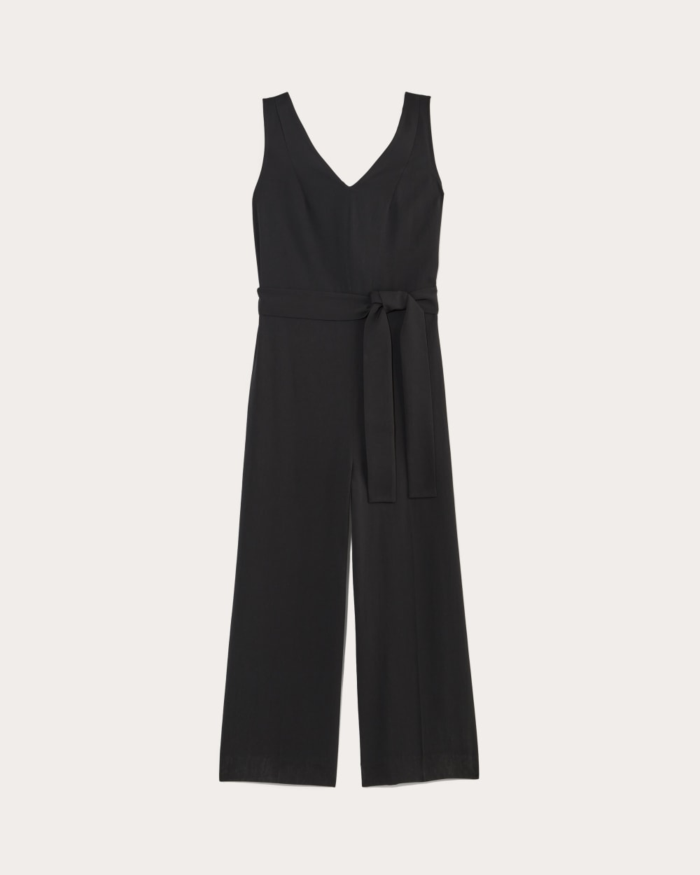 womens-triacetate-belted-jumpsuit-black | alt