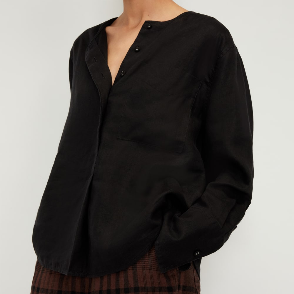 womens-linen-popover-shirt-black