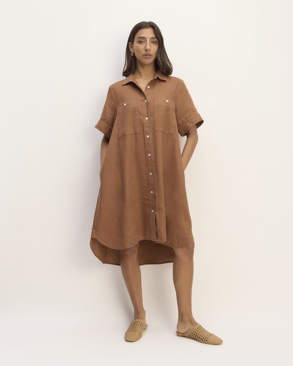 The Daytripper Dress in Linen | Carob Brown  Everlane