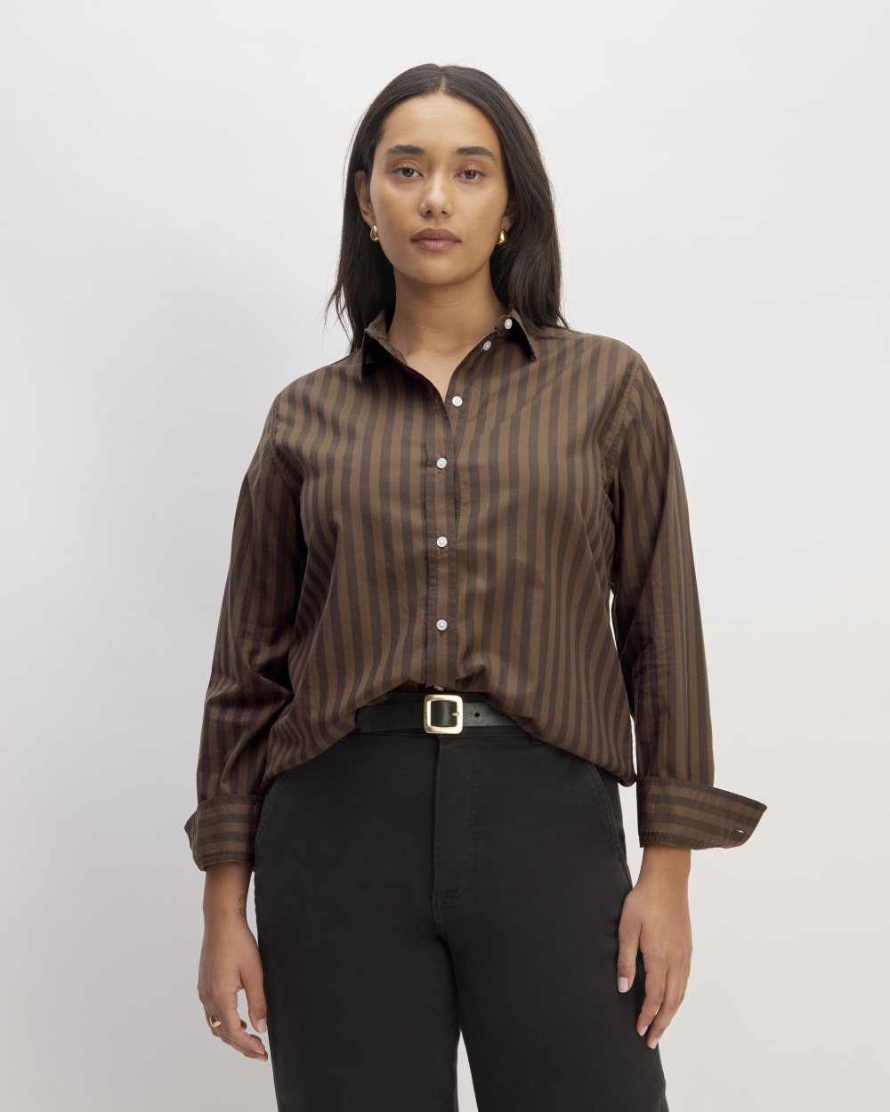 womens-silky-cttn-relaxed-shirt-cocoa-black | primary