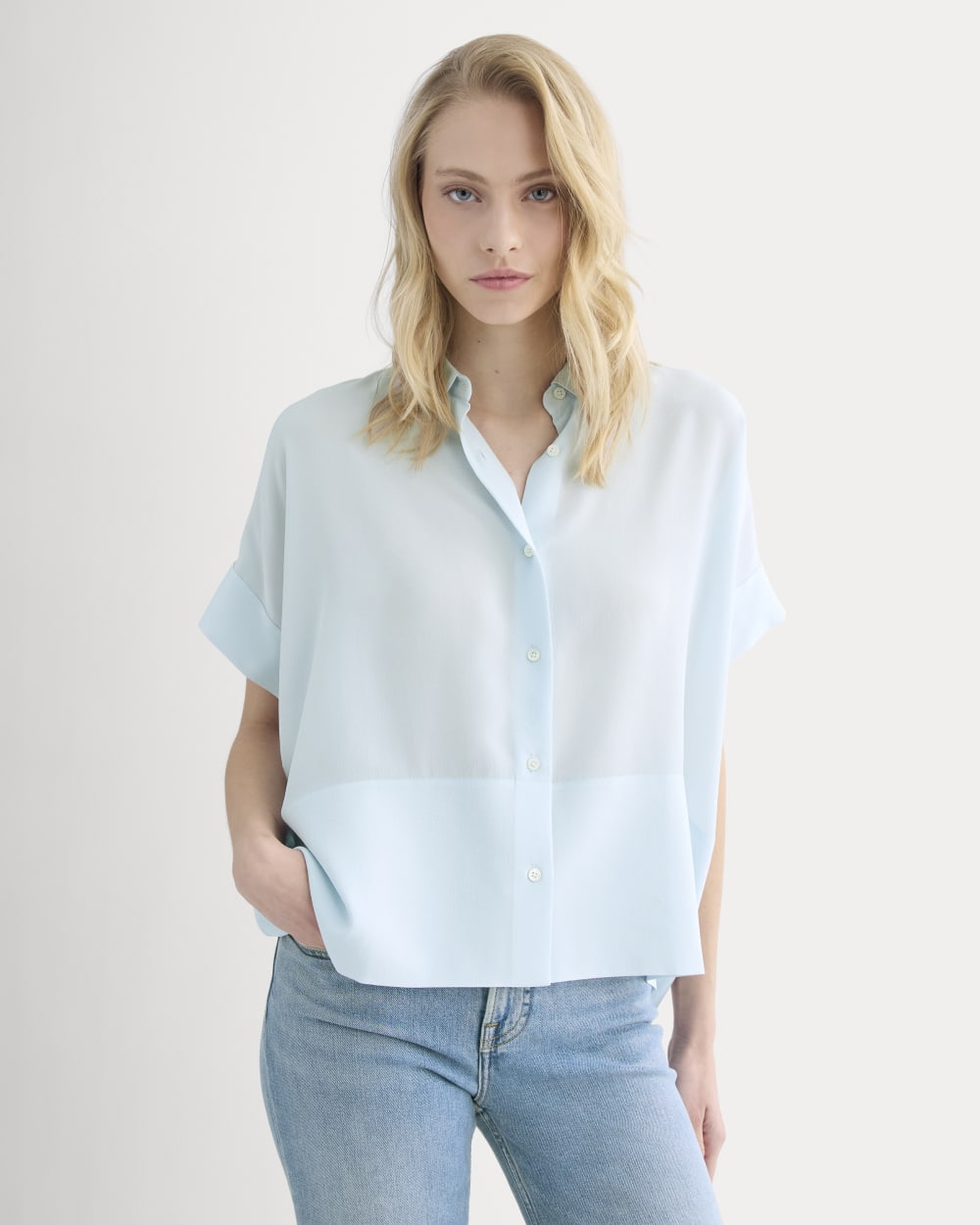 womens-clean-silk-ss-square-shirt-skywriting | primary