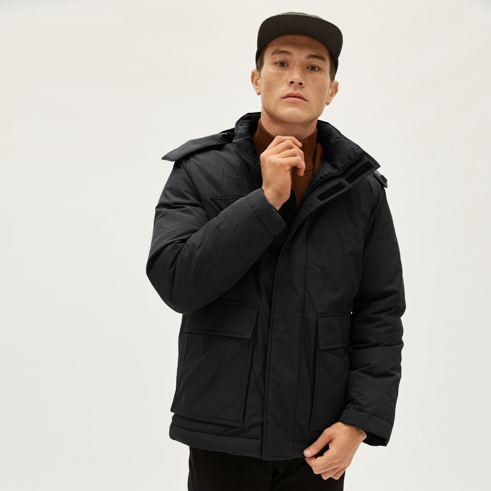 The ReNew Short Parka Black – Everlane