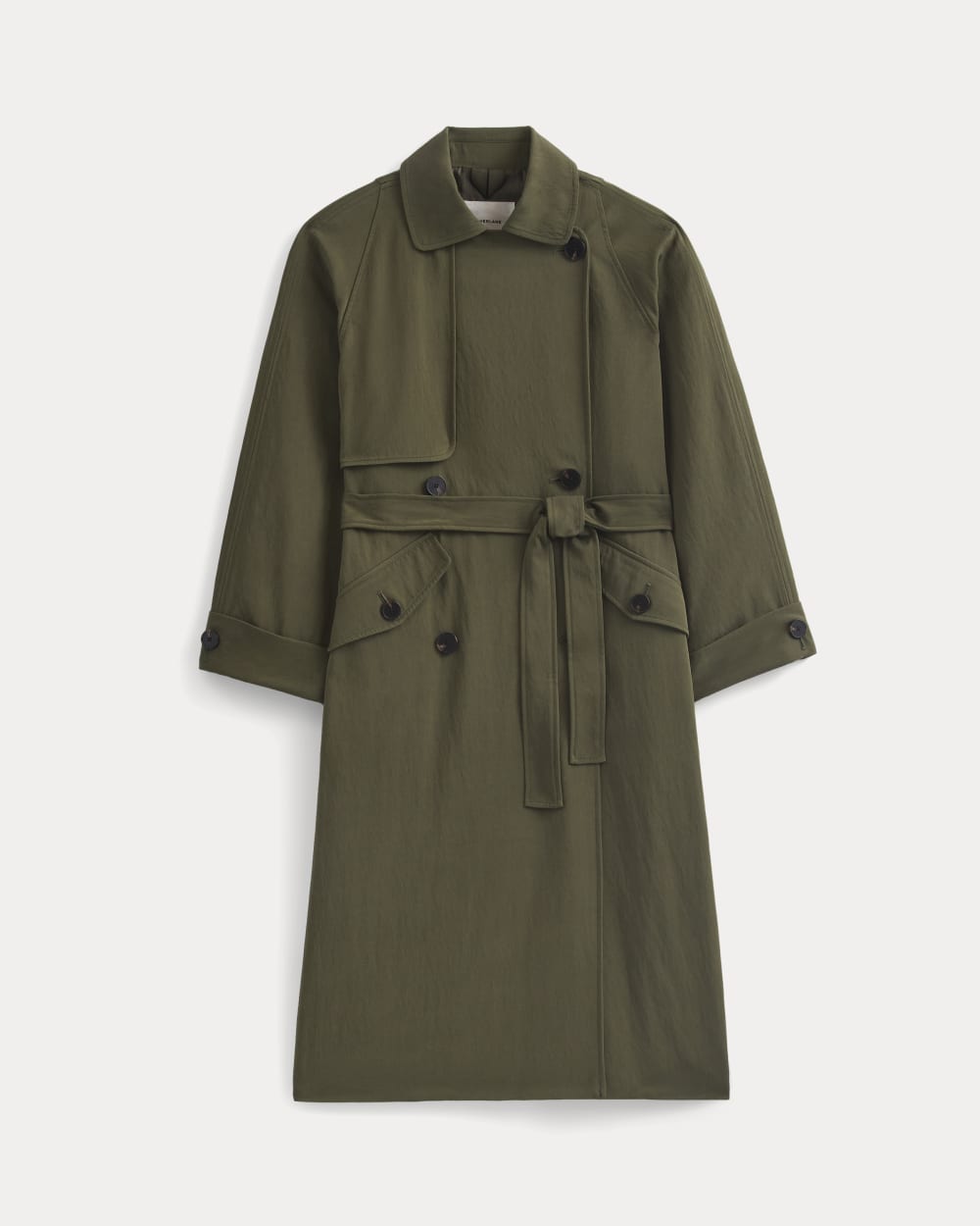 womens-drapey-twill-trench-olive-night | alt