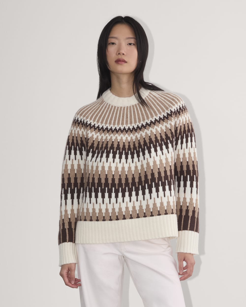 The Fair Isle Crew | Bone / Brown Fair Isle – Everlane