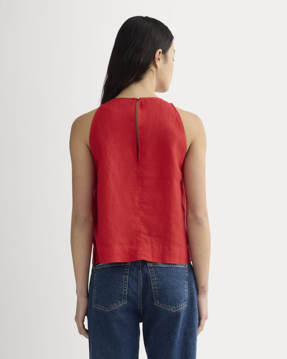 womens-linen-high-neck-tank-classic-red