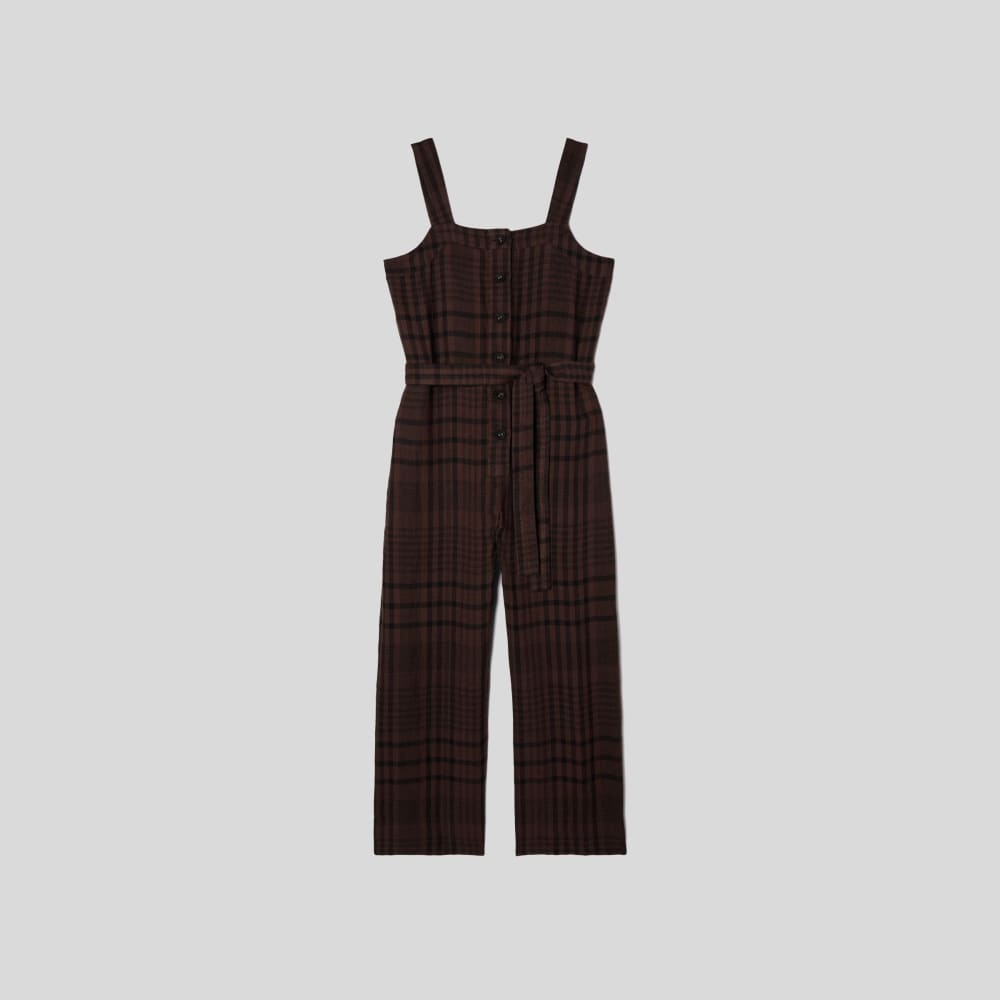 womens-linen-picnic-jumpsuit-chocolate-brown-black | alt