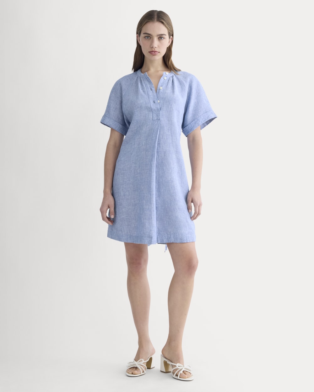 Everlane Popover Dress, Linen, Chambray, Size Small Everlane Popover Dress, Linen, Chambray, Size Small