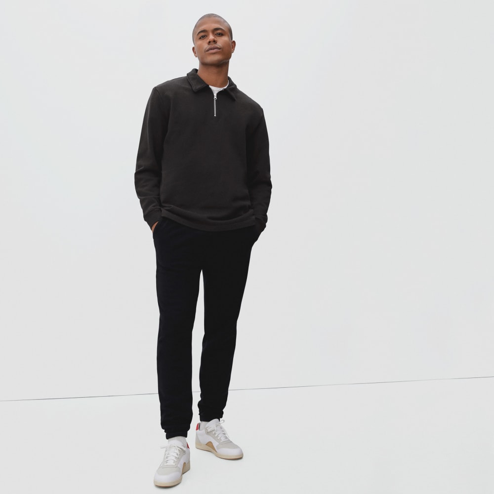 mens-track-quarter-zip-sweatshirt-black | alt