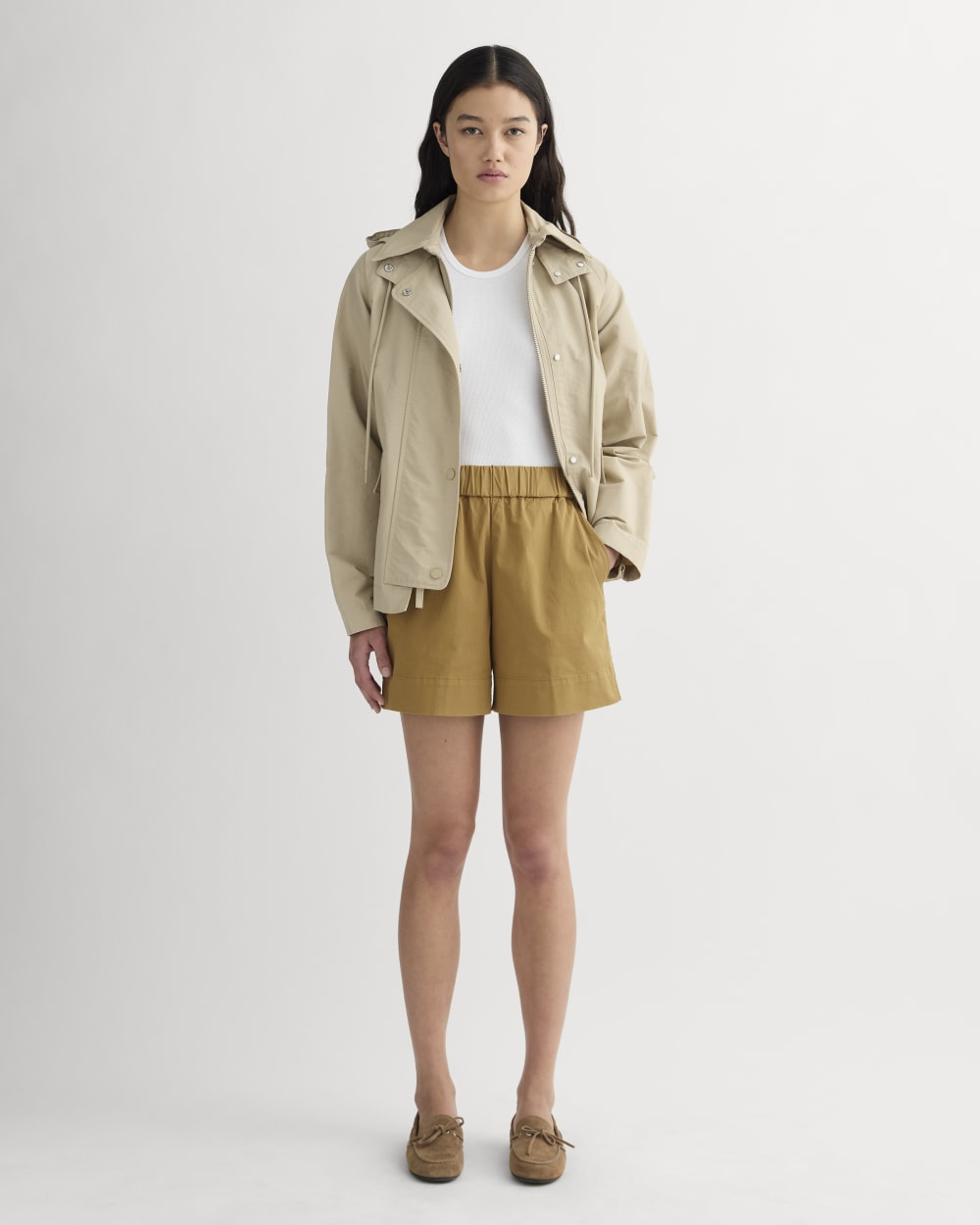 womens-easy-chino-long-short-oak-brown | primary