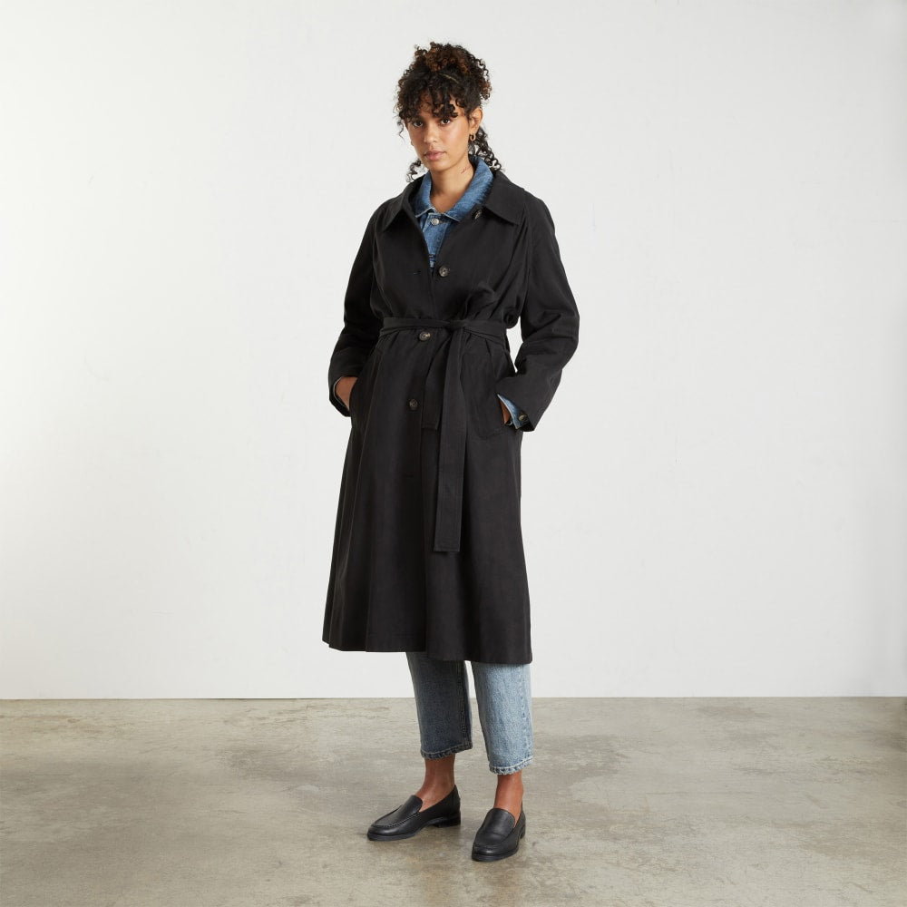 The Gathered Drape Trench | Black – Everlane