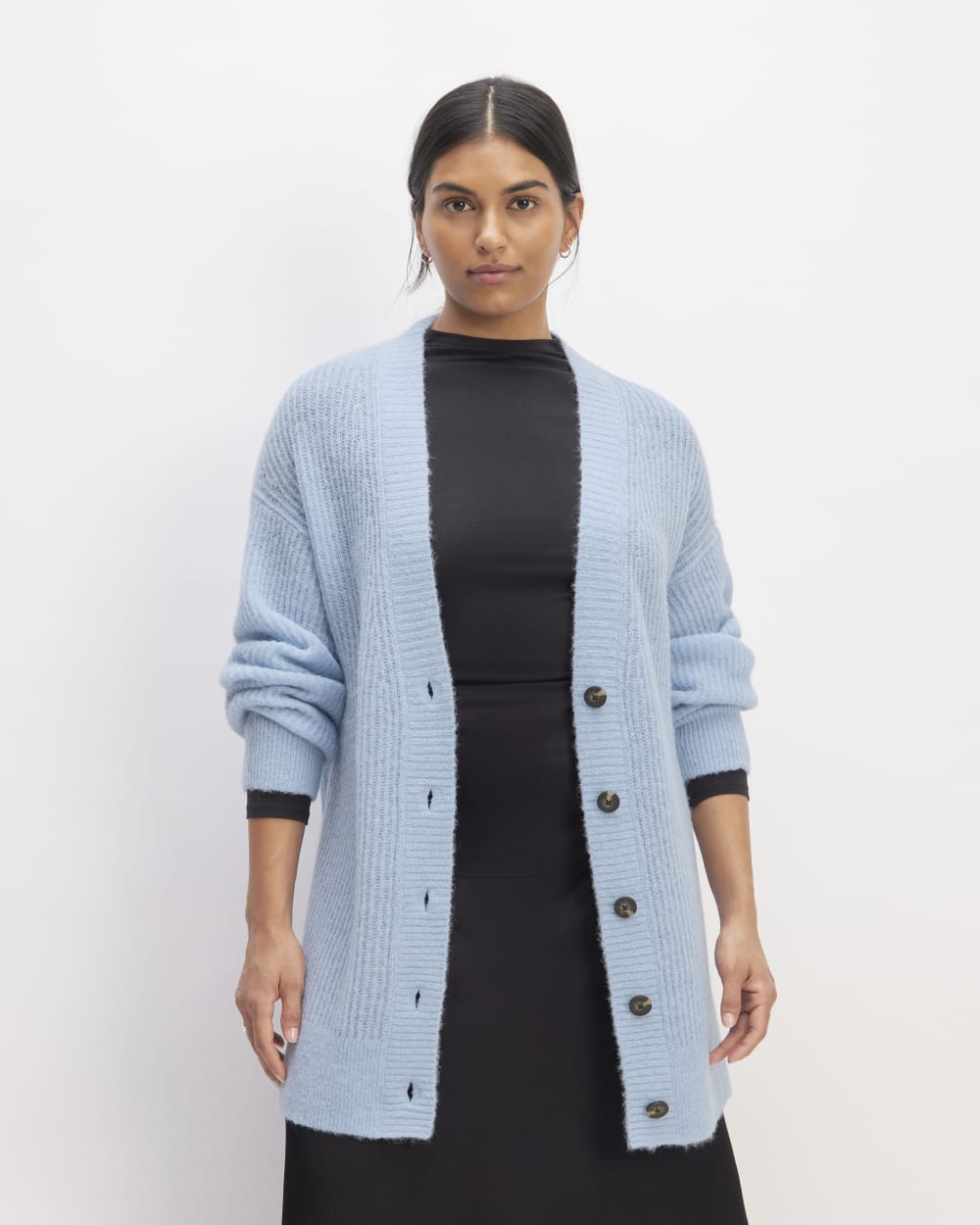 The Alpaca Oversized Cardigan Chambray Blue – Everlane