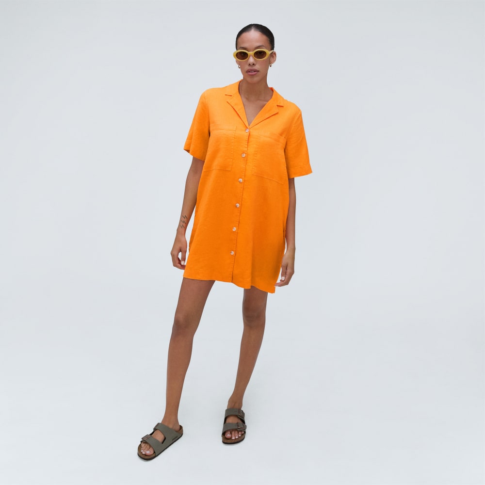 womens-linen-workwear-dress-turmeric