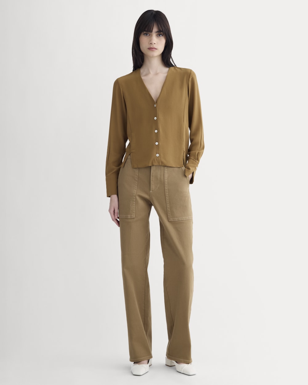 womens-v-neck-blouse-in-washable-silk-toffee