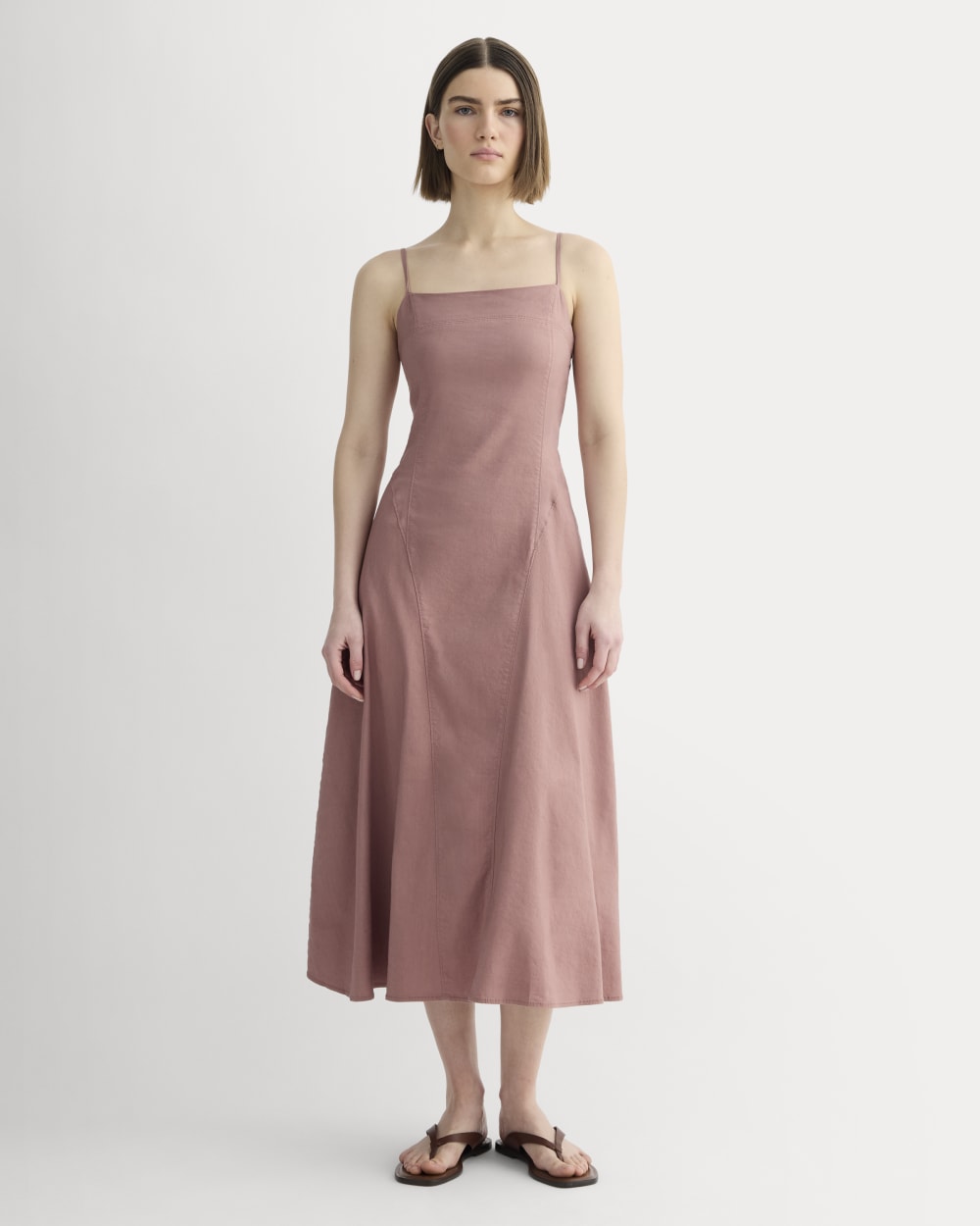 womens-seamed-dress-stretch-linen-rose-dusk | primary