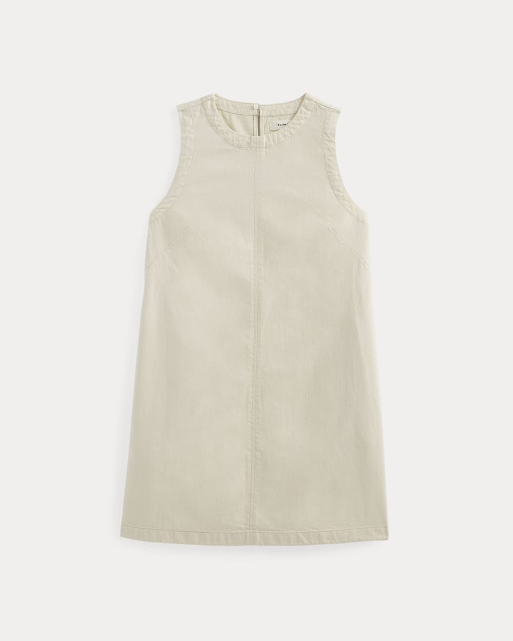 womens-denim-shift-dress-ecru | alt