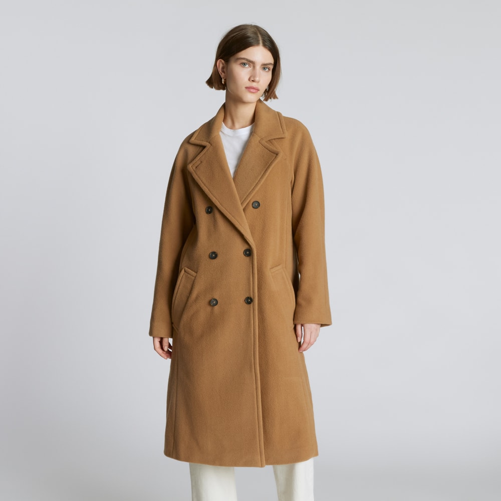 brown double breasted pea coat women