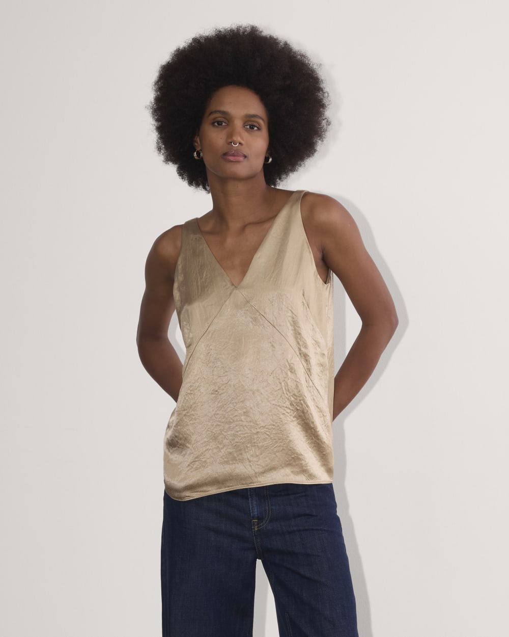 The Satin Tank | Champagne – Everlane