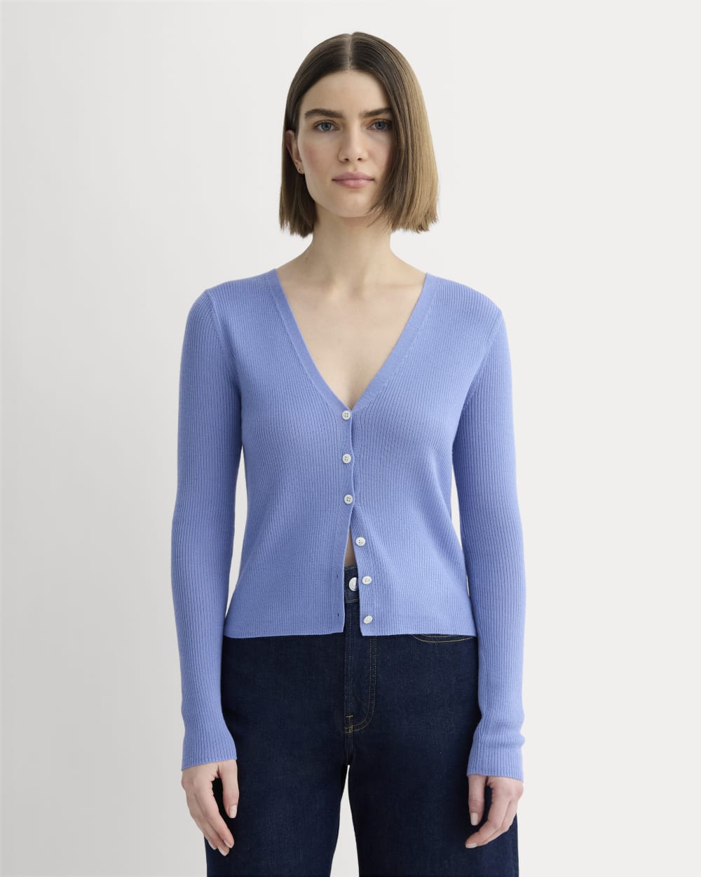The Cardigan in Ultrasoft Merino | Bluebell – Everlane