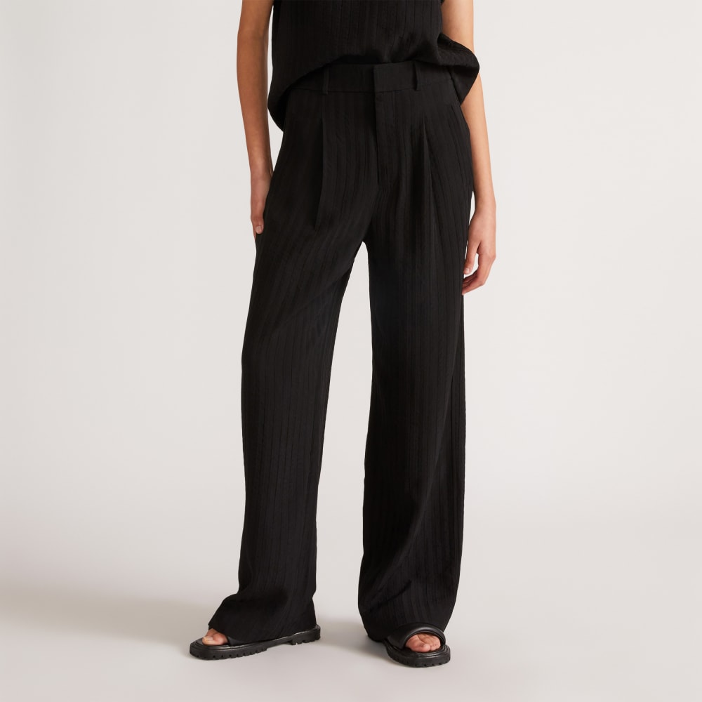 The City Stripe Way-High® Drape Pant | Black – Everlane