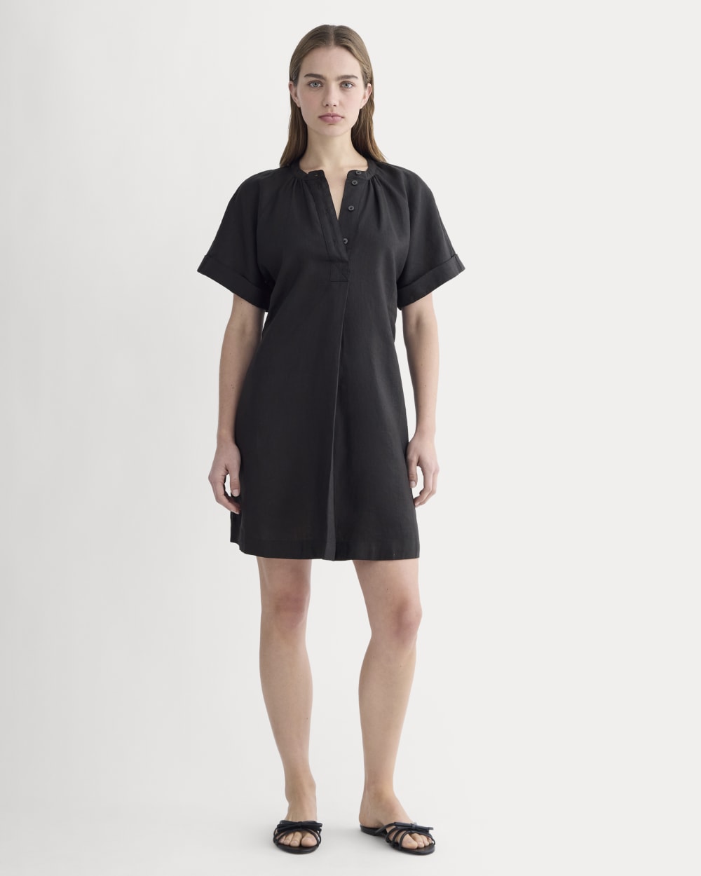 Everlane Popover Dress, Linen, Black, Size Small Everlane Popover Dress, Linen, Black, Size Small