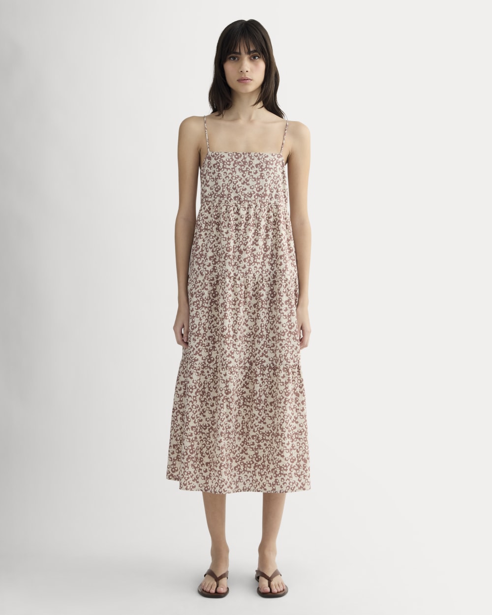 The Gauze Tiered Dress | Natural / Rose Dusk Floral Everlane The Gauze Tiered Dress | Natural / Rose Dusk Floral Everlane