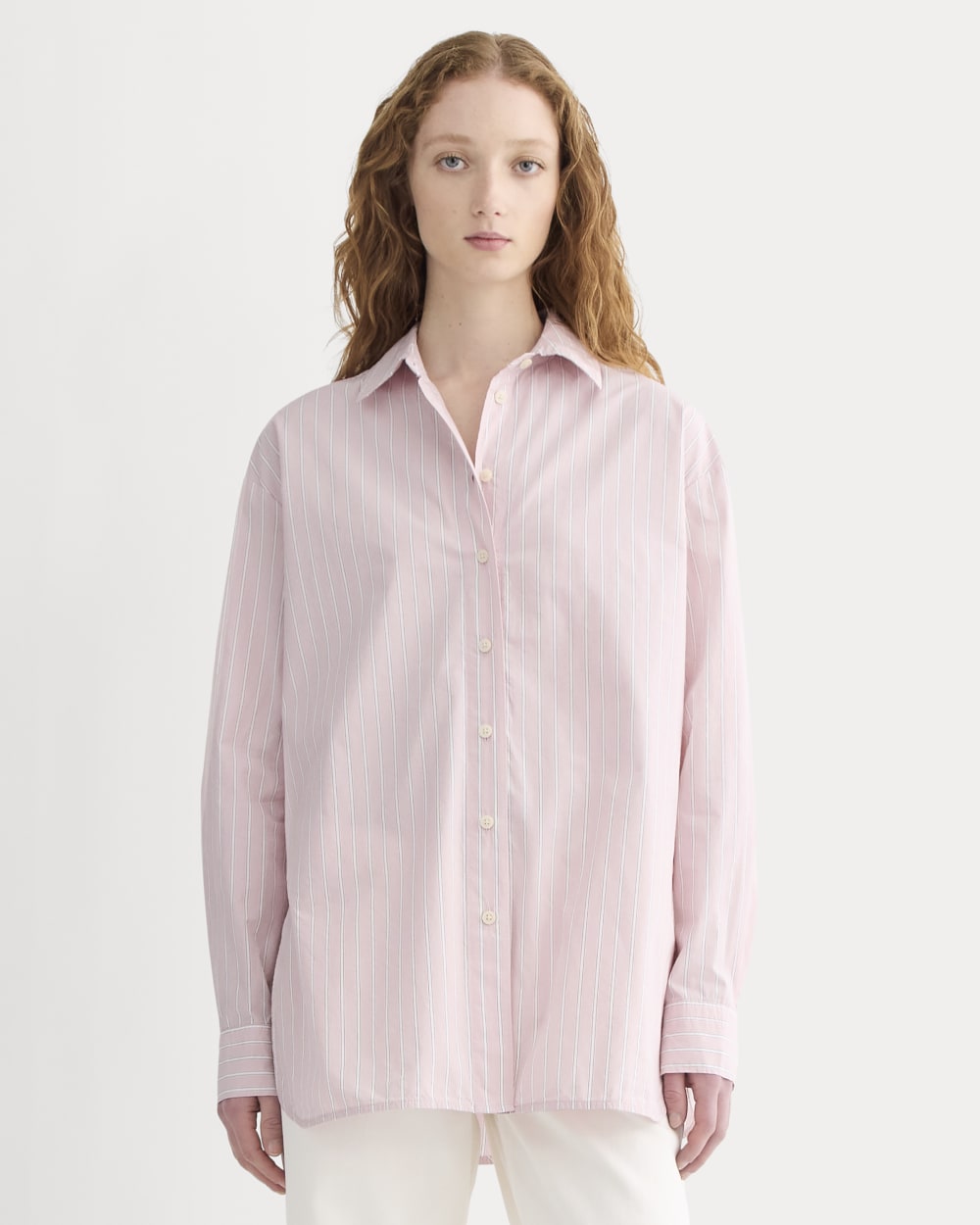 The Boyfriend Shirt in Ultrasoft Cotton | Pink / White Everlane The Boyfriend Shirt in Ultrasoft Cotton | Pink / White Everlane