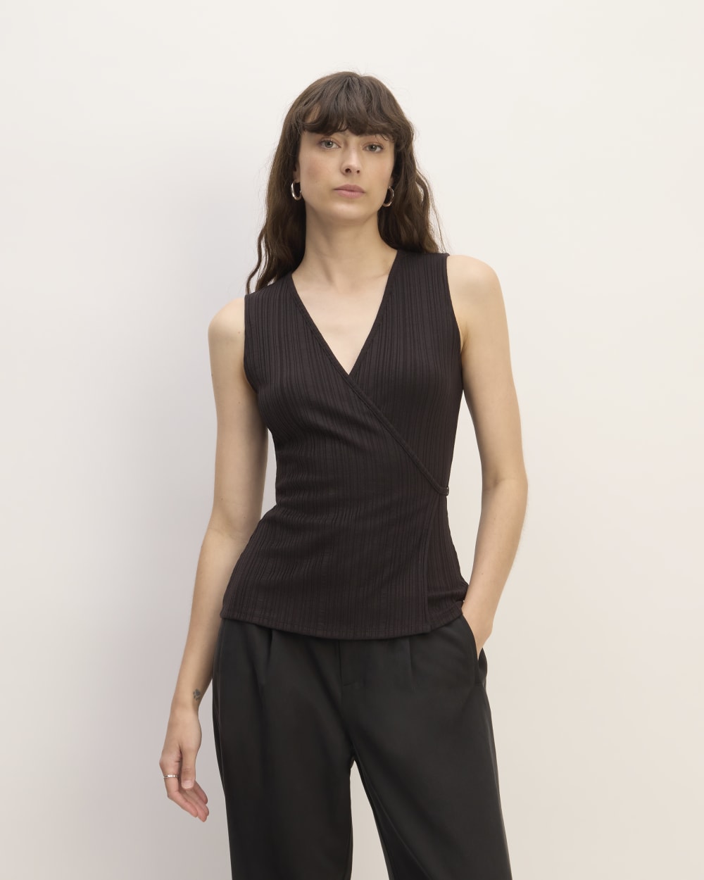 The Rib Wrap Top | Black – Everlane