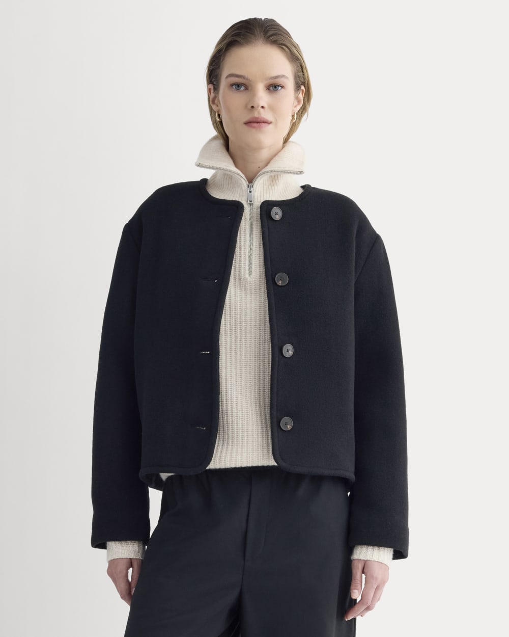 The Cocoon Coat in Wool | Black – Everlane