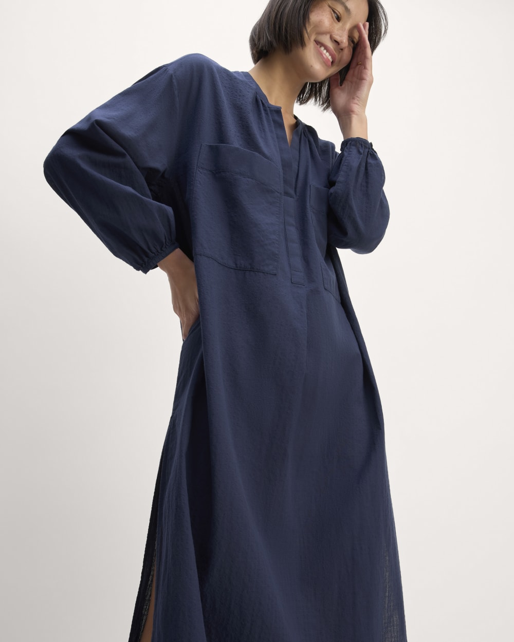 The Gauze Caftan Dress | Navy Everlane The Gauze Caftan Dress | Navy Everlane