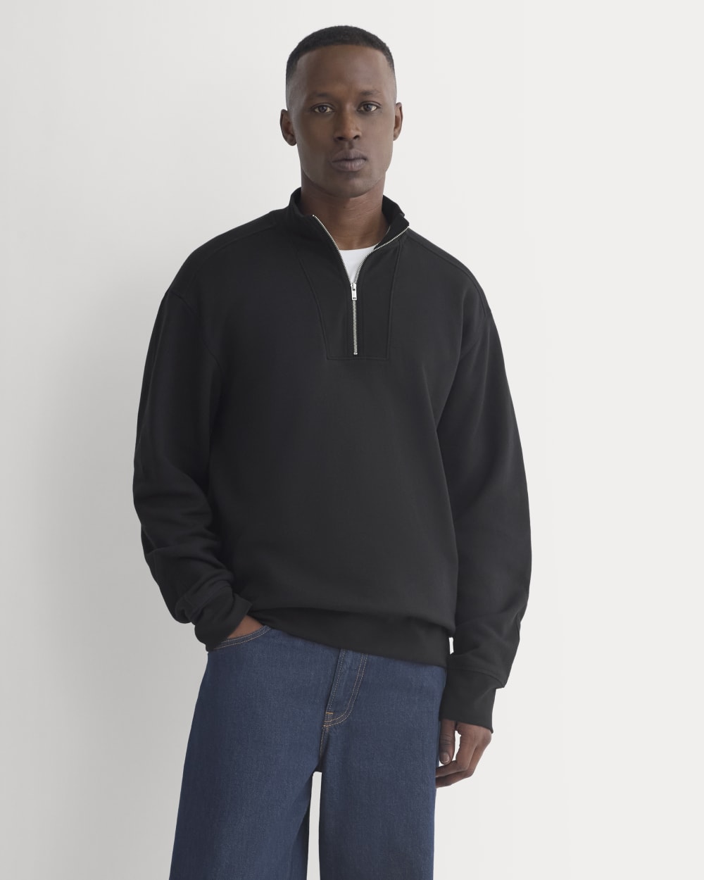 mens-lightweight-terry-zip-pullover-black | primary