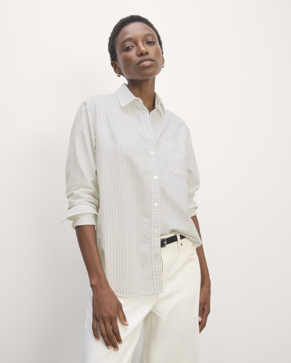 The Must-Have Oxford Shirt | White / Black Everlane The Must-Have Oxford Shirt | White / Black Everlane