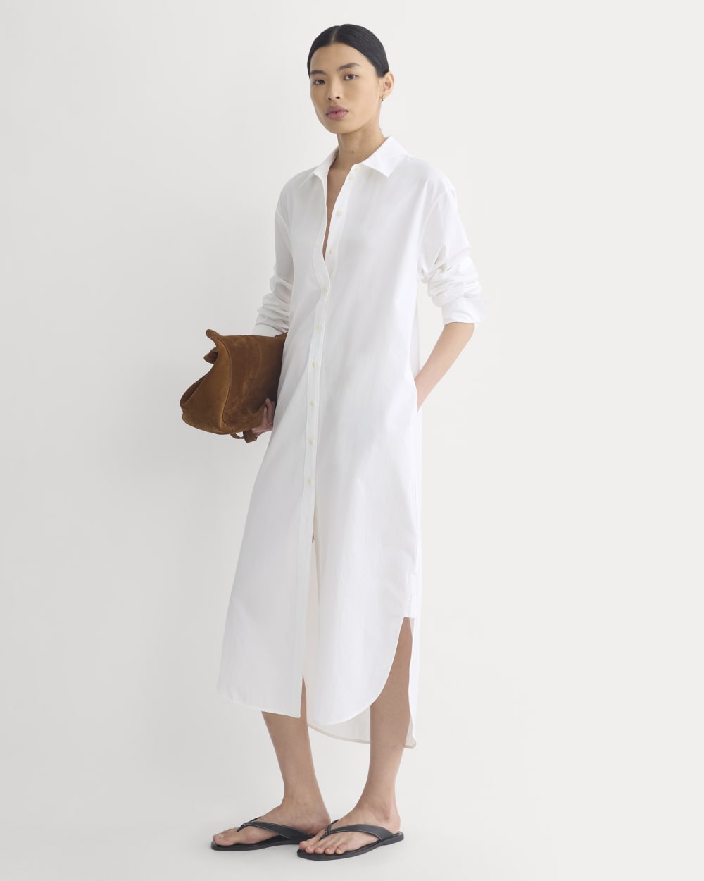 Midi Shirtdress in Ultrasoft Cotton Midi Shirtdress in Ultrasoft Cotton