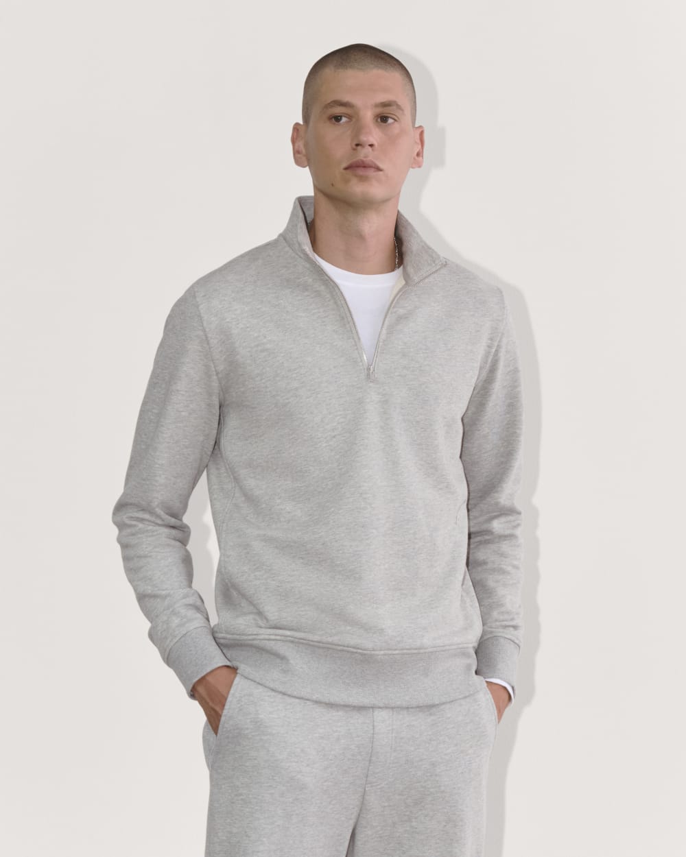 The Off-Duty Terry Quarter-Zip | Heathered Grey – Everlane