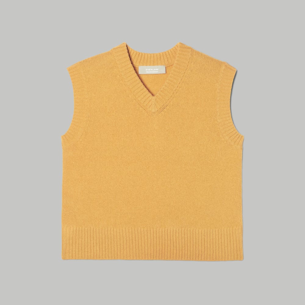 womens-recashmere-vest-kumquat | alt