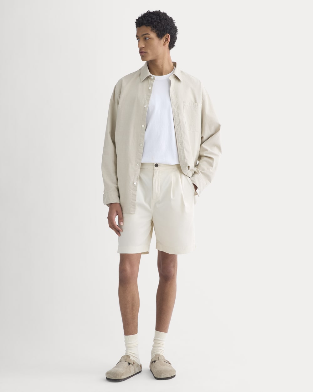 Everlane Pleated Easy Short In Birch, Size 35, Cotton Everlane Pleated Easy Short In Birch, Size 35, Cotton