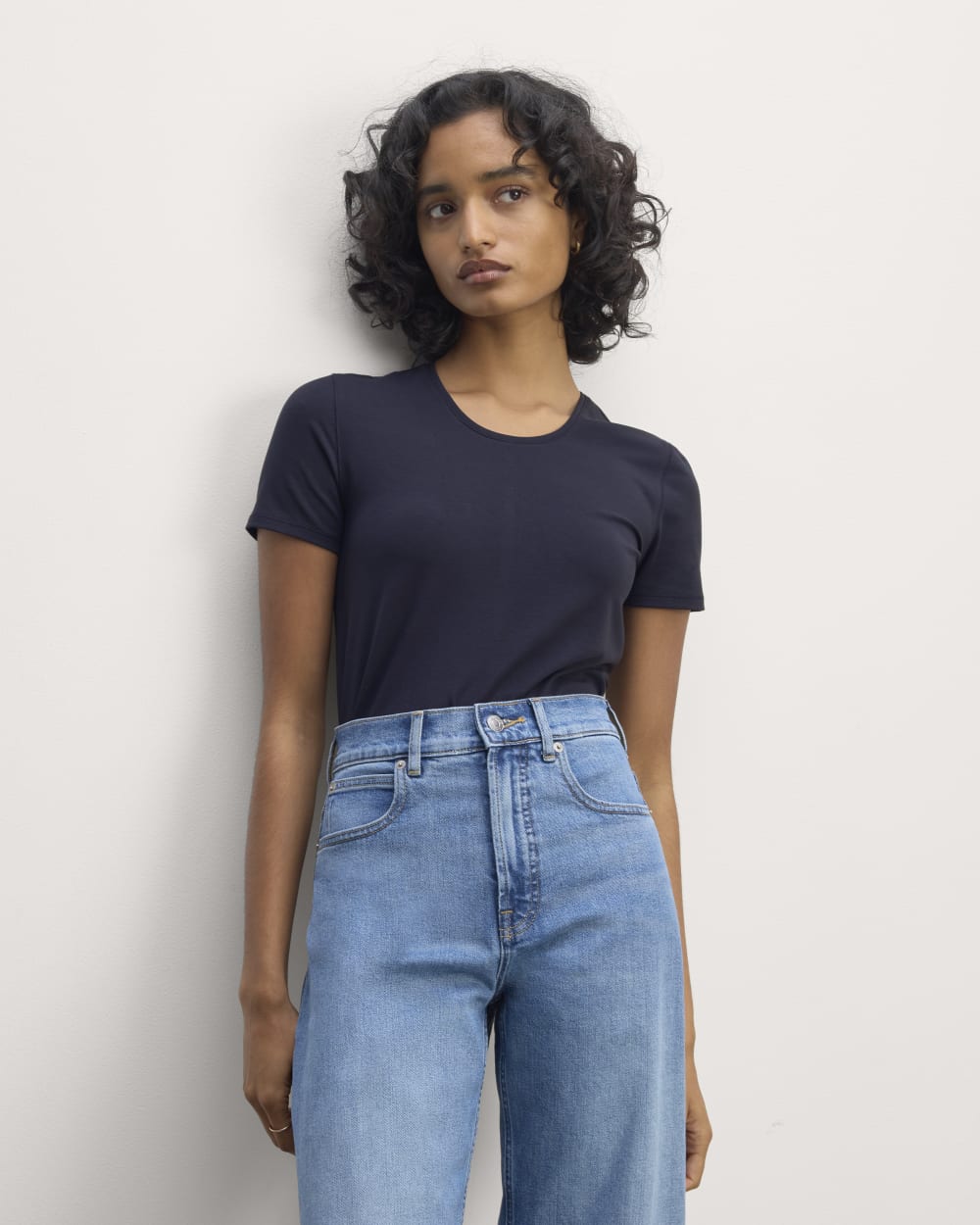 womens-supima-form-ss-crewneck-tee-navy | primary