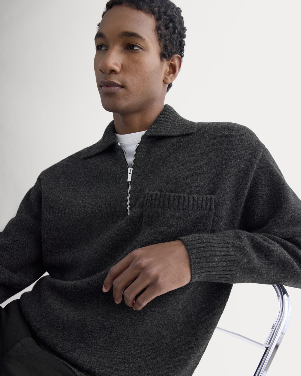 mens-luxe-merino-qzip-pullover-heathered-black | primary