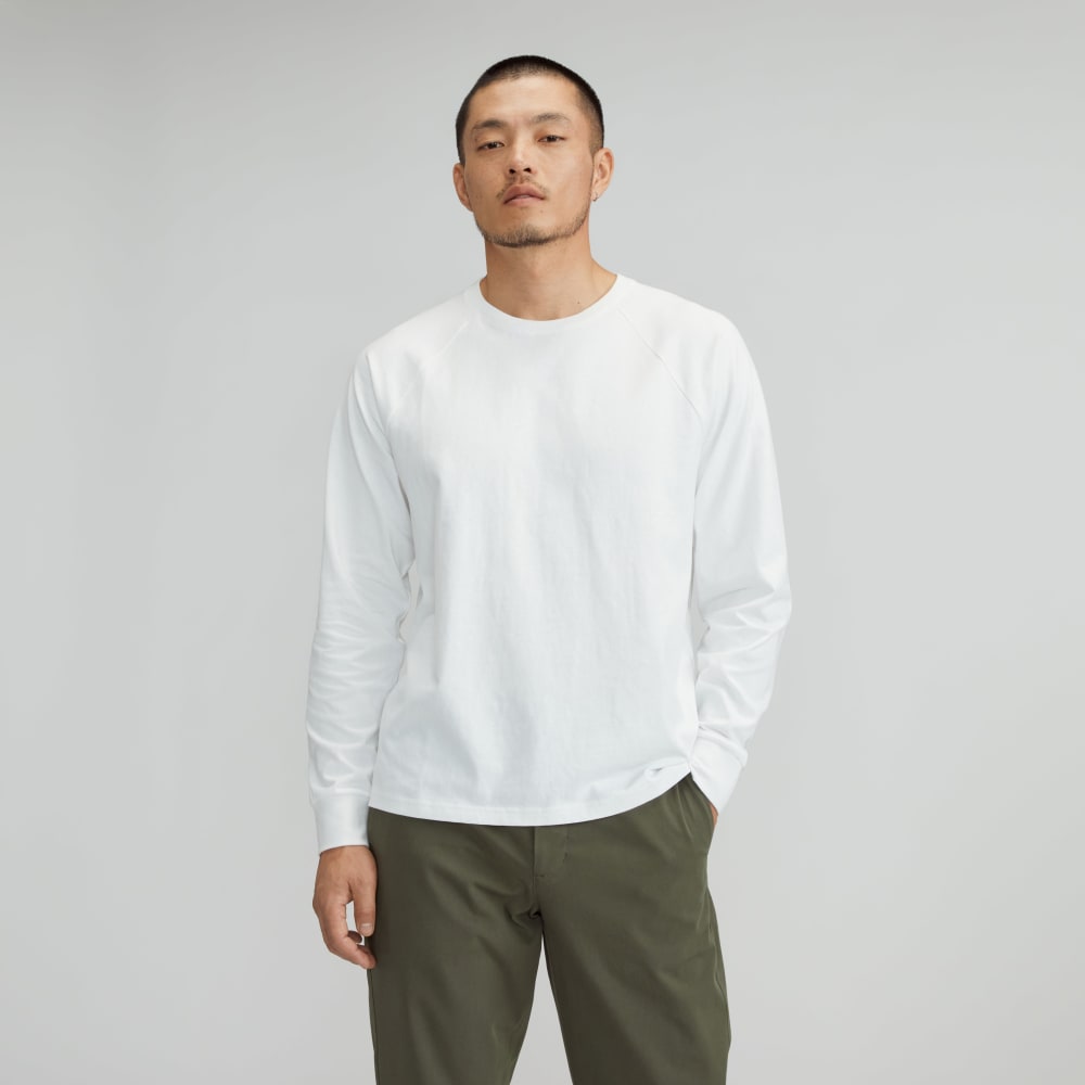 The Premium-Weight Long-Sleeve Crew | Uniform | White – Everlane