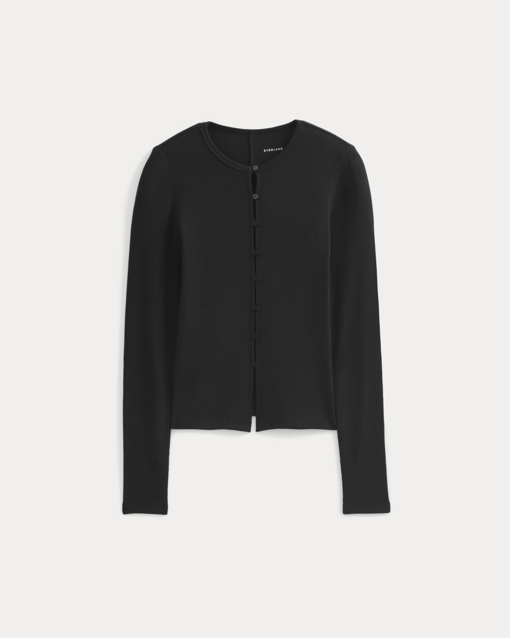 womens-luxe-rib-button-up-top-black | alt