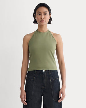 The Form Halter Top | Lichen Green