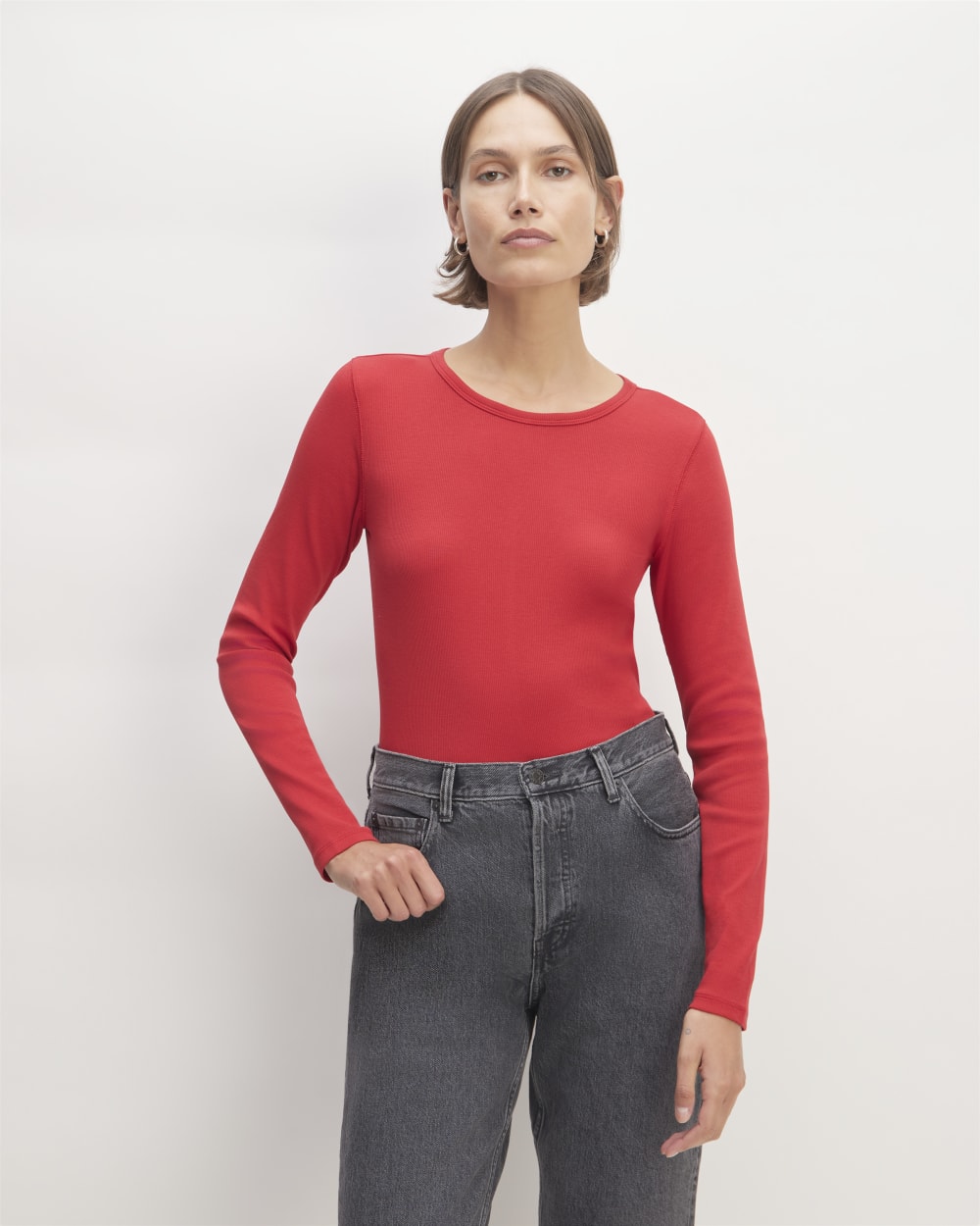 womens-supima-rib-long-sleeve-crew-haute-red | primary