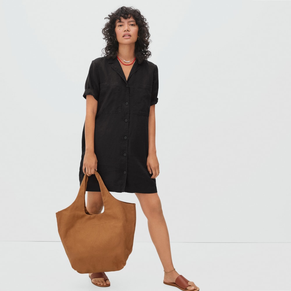 everlane linen workwear dress The Shirtdress in Linen