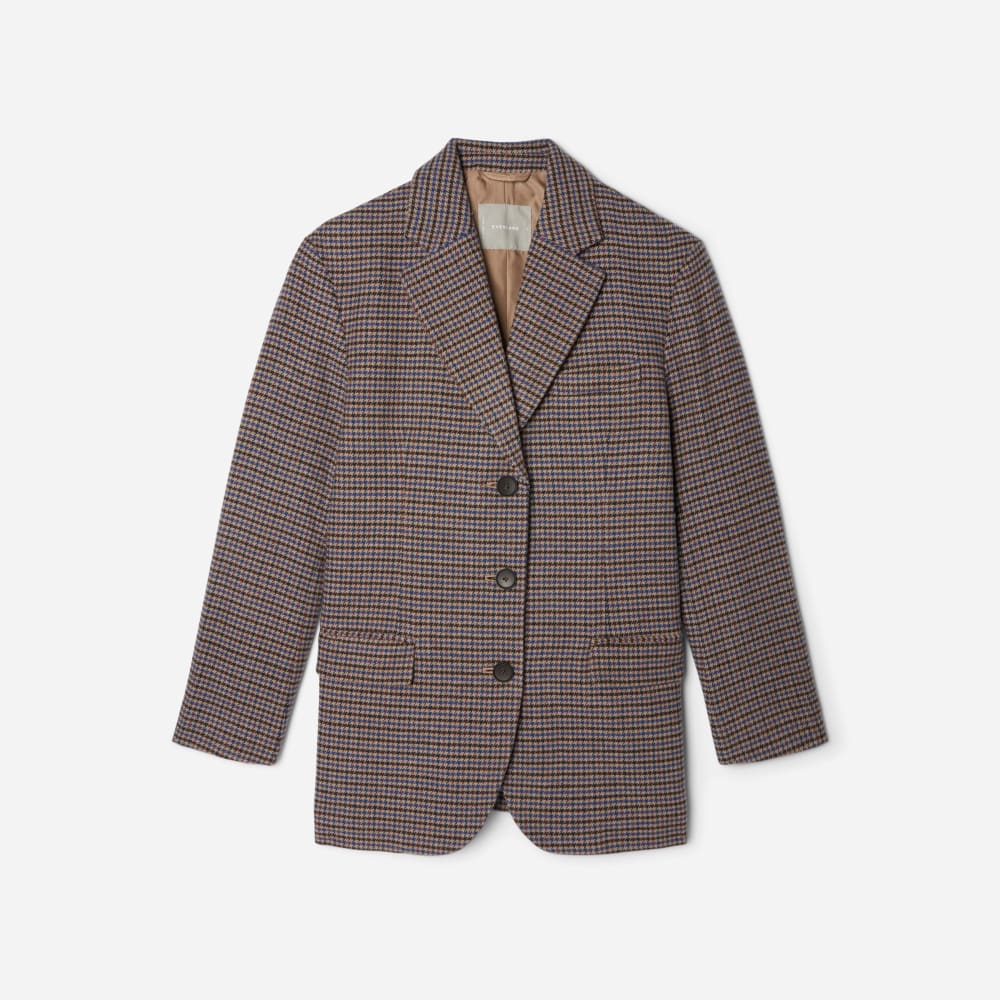 womens-oversized-rewool-blazer-blue-brown-houndstooth | alt