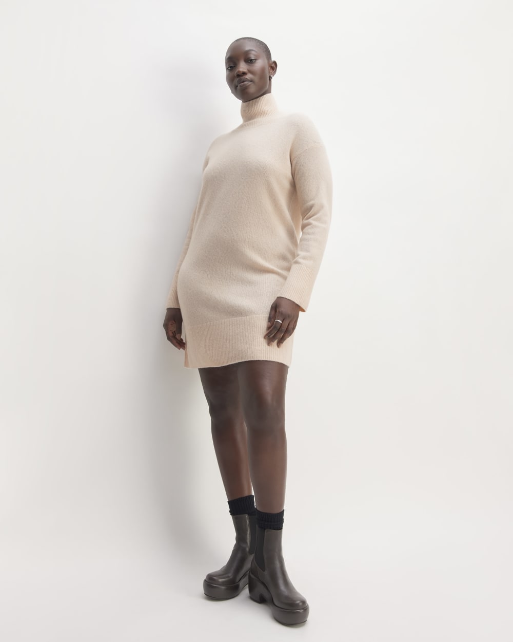 womens-cozy-stretch-turtleneck-dress-whisper-prink | primary