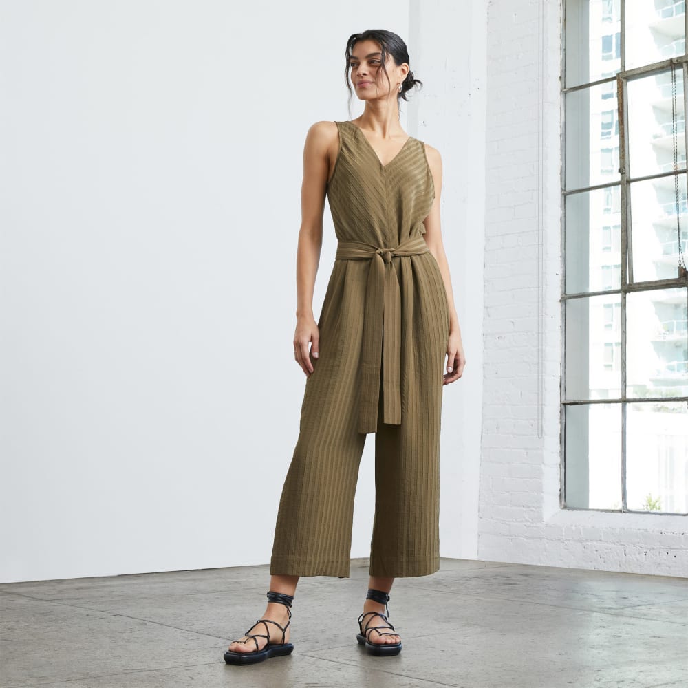 womens-city-stripe-draped-jumpsuit-beech | primary