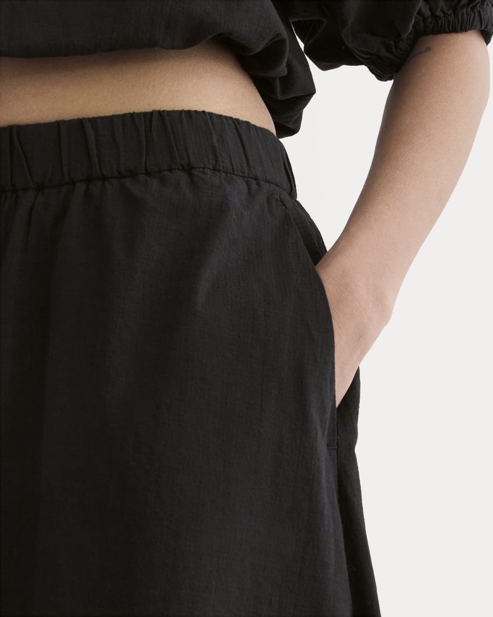 womens-gauze-tiered-skirt-black