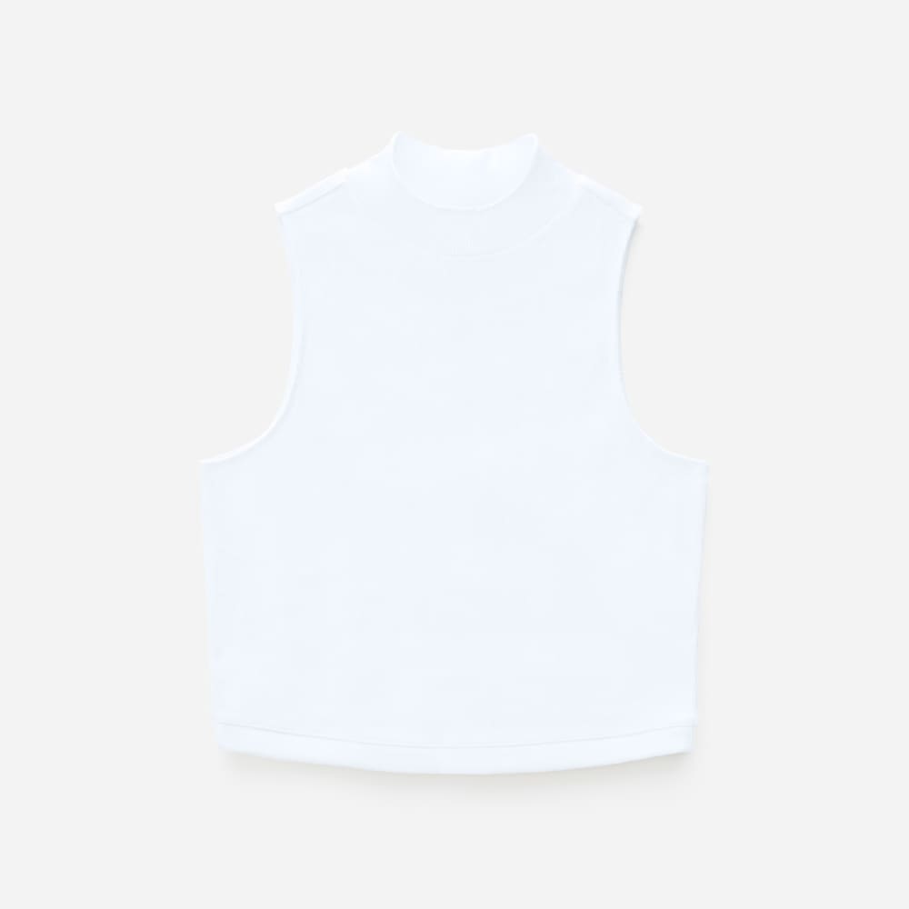 womens-stretch-rib-mockneck-tank-white | alt