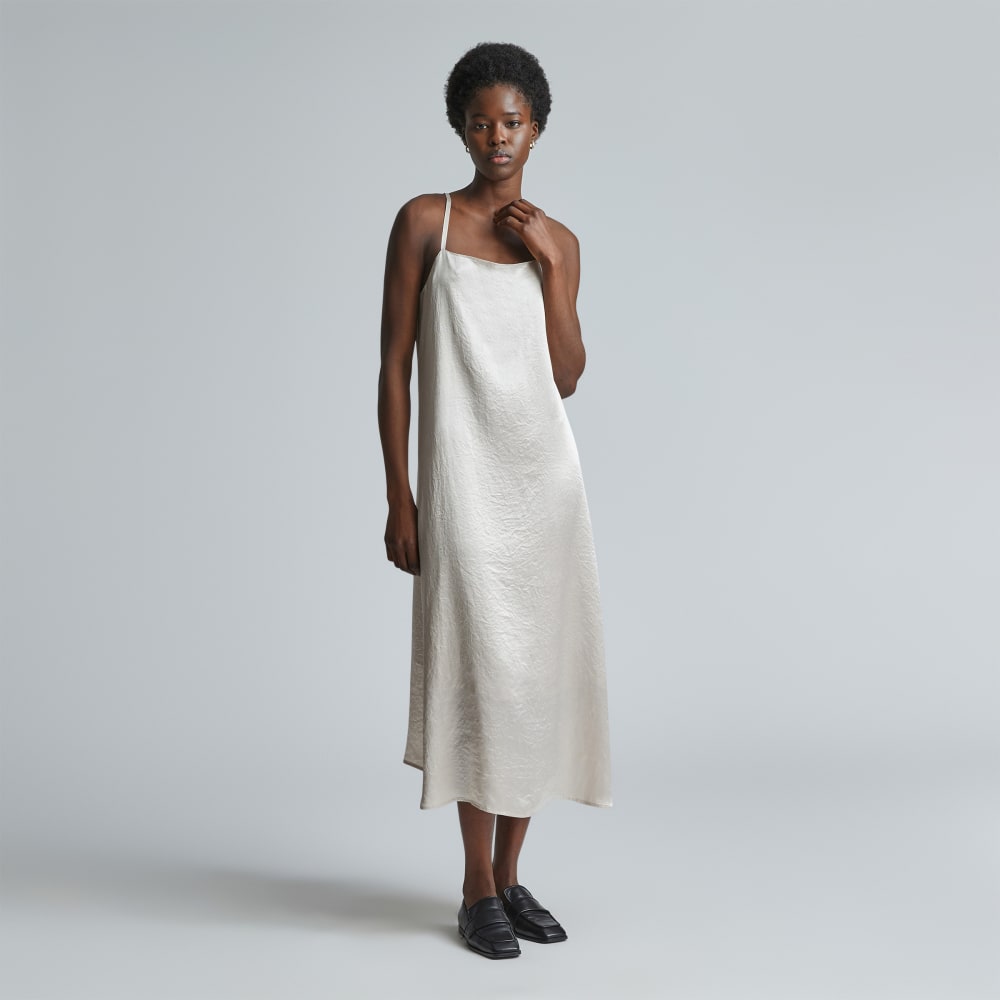 The Satin Square-Neck Slip Dress | Cream Everlane The Satin Square-Neck Slip Dress | Cream Everlane