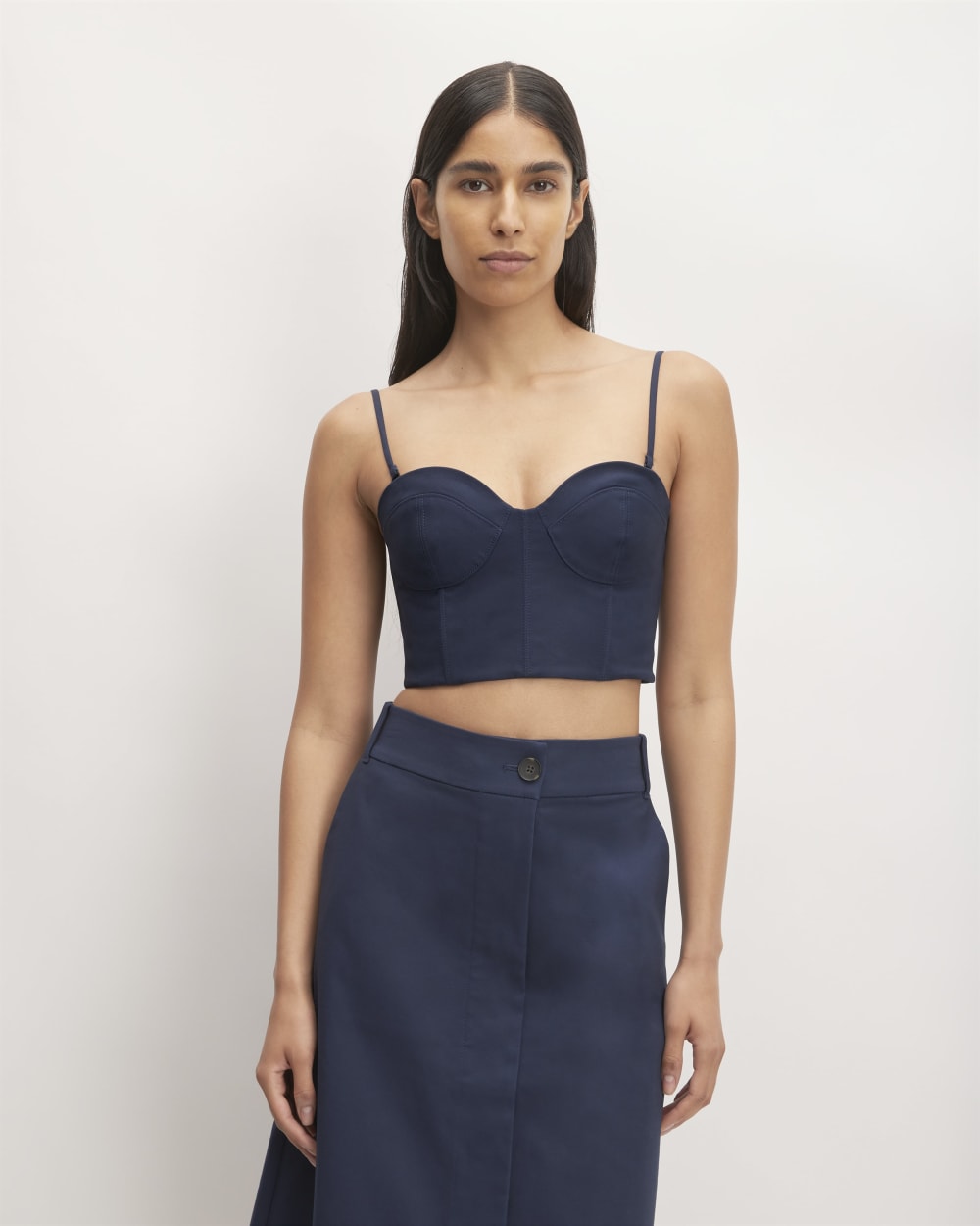 The Structured Cotton Bustier | Navy – Everlane